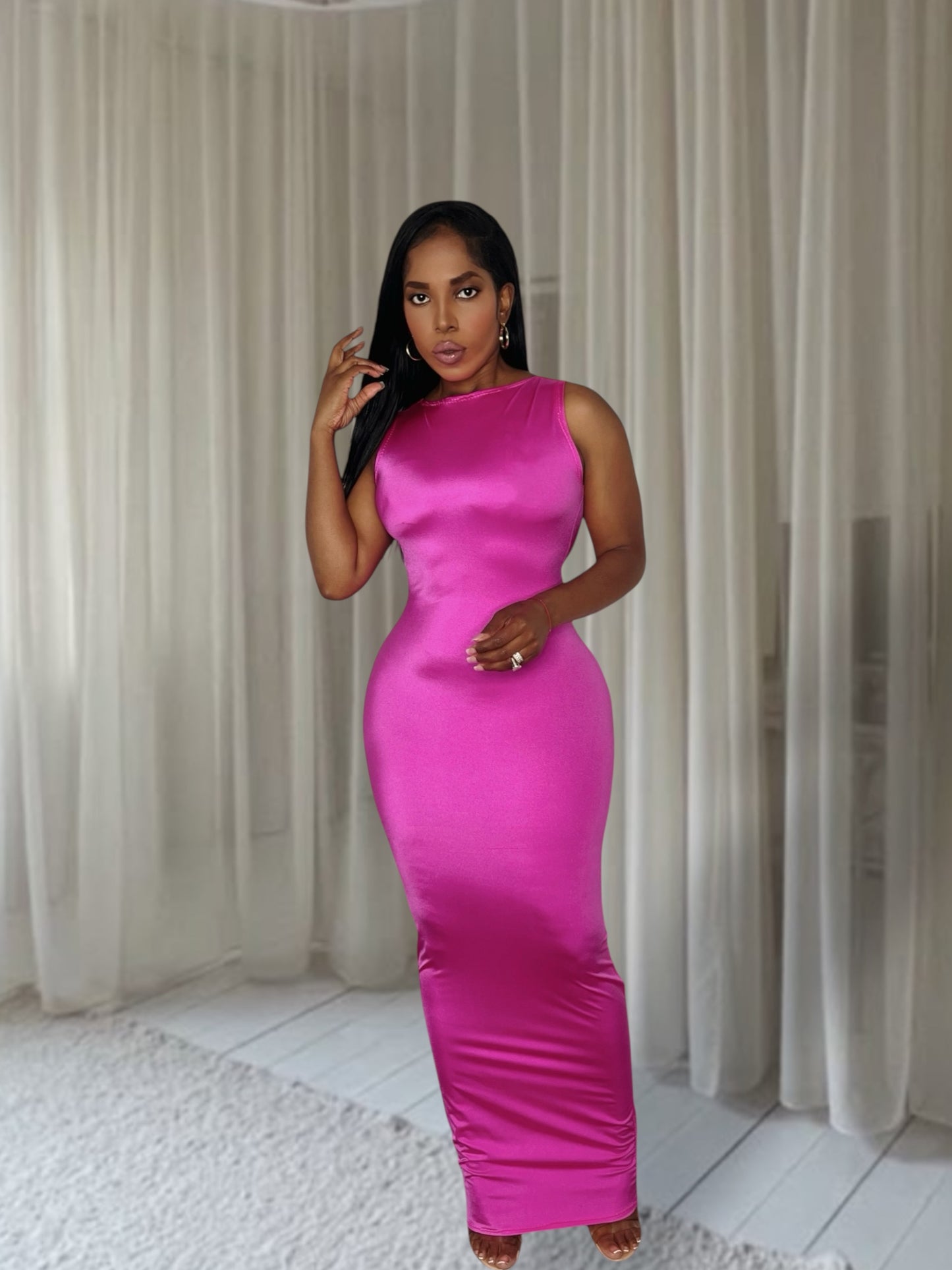 Jodi dress 'pink Calla lily'